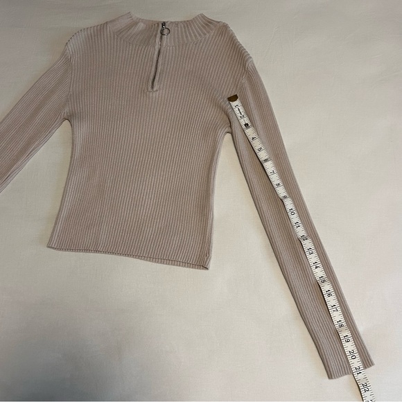 Garage Ribbed Cream Quarter Zip | XS - Picture 7 of 7